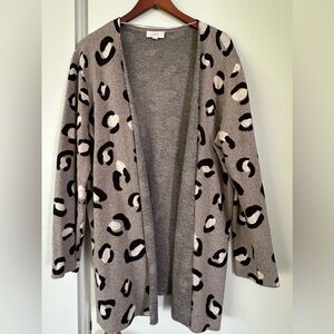 LOFT Leopard Print Long Cardigan